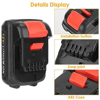 2-Pack 12V Li-ion Replacement Battery Compatible with Dewalt DCB120 Series