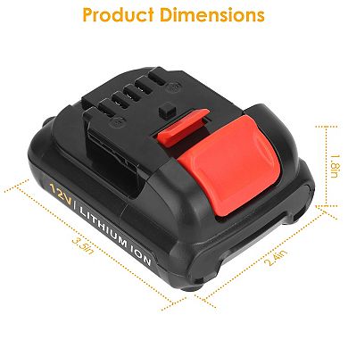 2-Pack 12V Li-ion Replacement Battery Compatible with Dewalt DCB120 Series