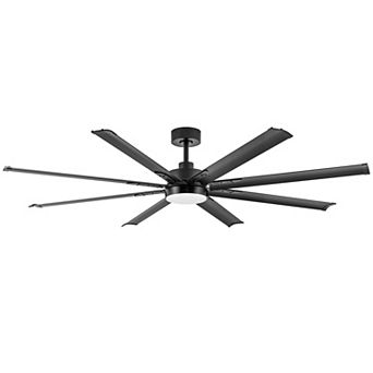 72-Inch indoor fan, 8 aluminum blades, 6-speed, DC motor, 3-color light, 7&24" downrods