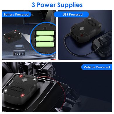 2-Pack Ultrasonic Rodent Repeller with Strobe Light for Vehicle & Indoor Use
