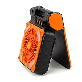 Solar Camping Fan with LED Lantern, 5200mAh Rechargeable Tent Fan with 4 Speeds, 3 Light Modes & Tim