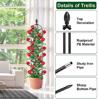 2-Pack 5.9FT Garden Obelisk Trellis Climbing Plant & Vine Support, Rustproof