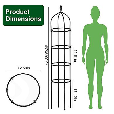 2-Pack 5.9FT Garden Obelisk Trellis Climbing Plant & Vine Support, Rustproof