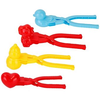 4 pc Snowball Maker Set w/ Handles, Snow & Sand Molds Toy for Winter & Beach Fun
