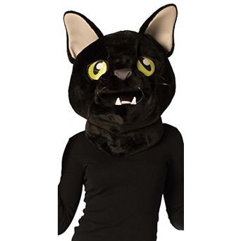 Black Cat mask headpiece with fake fur
