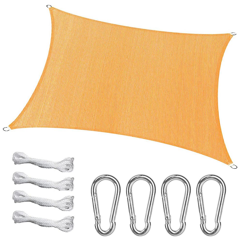 Rectangle Shade Canopy 98% UV Block, HDPE Patio Cover with Hooks ...