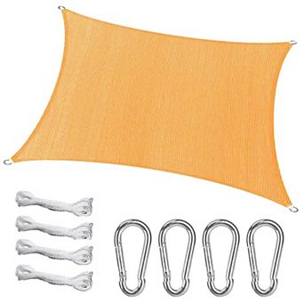 Rectangle Shade Canopy 98% UV Block, HDPE Patio Cover with Hooks & Ropes for Outdoors