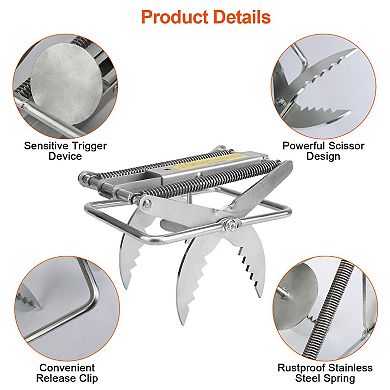 2PCS Reusable Mole Traps Easy-Setup Metal Scissor Trap for Lawn, Garden & Yard Rodent Control