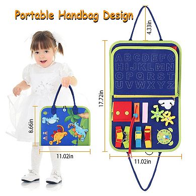 Kids Busy Board Sensory Activity Toy Montessori Learning Board for Toddlers Ages 1-6