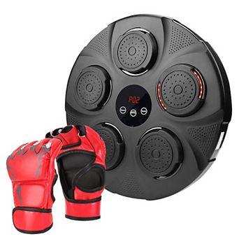 LED Music Boxing Machine Wall Target Punching Pad with Half Finger Gloves for Adult Training