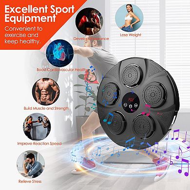 LED Music Boxing Machine Wall Target Punching Pad with Half Finger Gloves for Adult Training