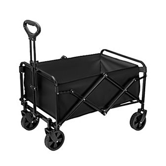 100L Folding Wagon Cart, Heavy Duty 220lbs Utility Wagon for Camping & Garden