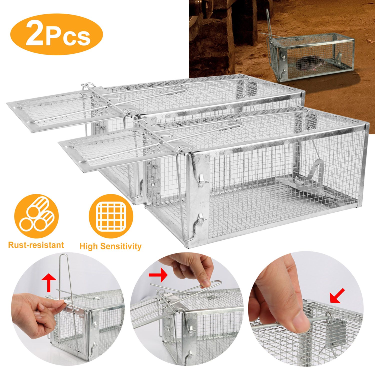 Live Animal Trap Cage – Catch And Release For Mice, Rats, Squirrels – Small Animals
