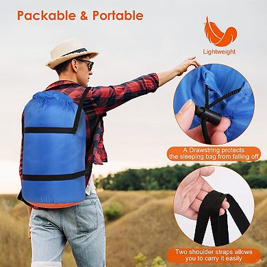 3-Person Lightweight Water-Resistant Sleeping Bag for Camping, 3-Season Use