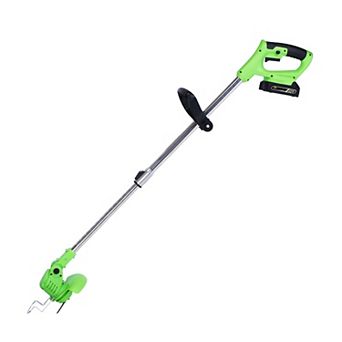 24V Cordless Grass Trimmer 300W Rechargeable Lawn Mower Weed Cutter with Saw & Blades