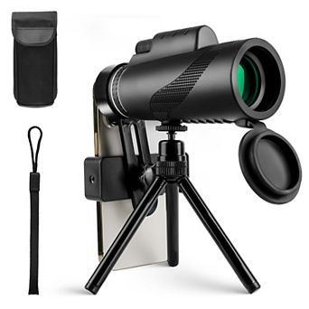 80x100 HD Monocular Telescope BAK-4 Prism High Power Scope with Phone Adapter, Tripod & Case