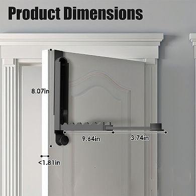 2Pcs Over-The-Door Foldable Hanger Hooks for Clothes, Towels & Laundry Fits 1.81" Doors