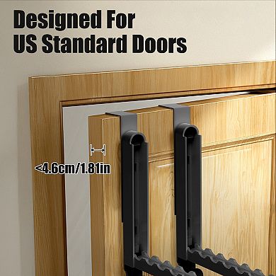 2Pcs Over-The-Door Foldable Hanger Hooks for Clothes, Towels & Laundry Fits 1.81" Doors