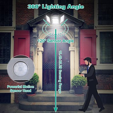 Solar Wall Light with 264 LEDs, PIR Motion Sensor & Remote, IP45 Waterproof Outdoor Security Lamp