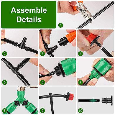 164FT Drip Irrigation Kit Automatic Garden Watering System for Plants & Lawn