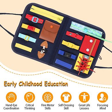 Kids Busy Board Sensory Activity Toy Montessori Learning Board for Toddlers Ages 1-6