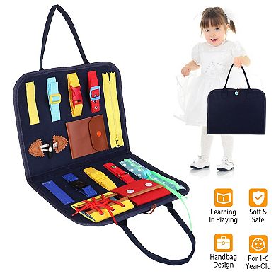 Kids Busy Board Sensory Activity Toy Montessori Learning Board for Toddlers Ages 1-6