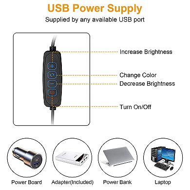 LED Desk Lamp with Clamp Adjustable Arm, 3 Light Modes, 10 Brightness Levels, 360° Head