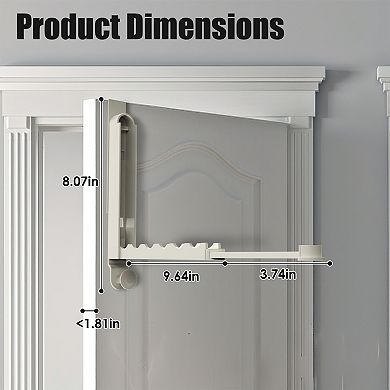 2Pcs Over The Door Foldable Hanger Hooks Clothes Drying Rack for Laundry, Coats, Towels (1.81" Doo