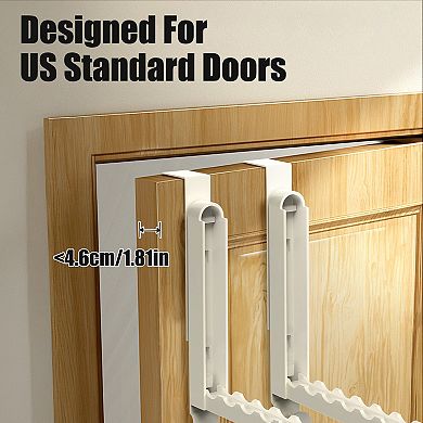2Pcs Over The Door Foldable Hanger Hooks Clothes Drying Rack for Laundry, Coats, Towels (1.81" Doo