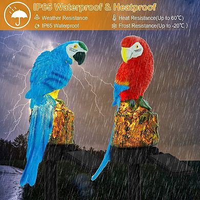 Solar Parrot Garden Light IP65 Waterproof LED Lawn Lamp for Yard, Patio, Walkway, Driveway