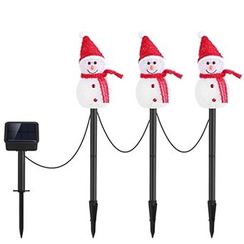 Solar Snowman Christmas Garden Stake Light, IP55 Waterproof Outdoor LED Decoration