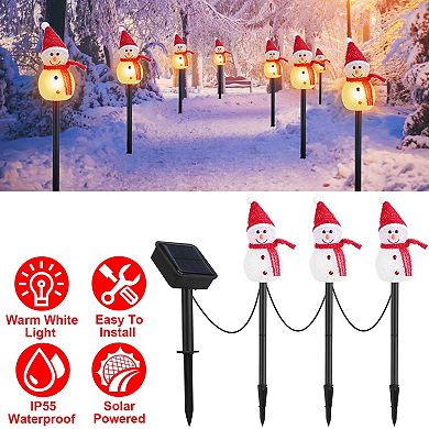 Solar Snowman Christmas Garden Stake Light, IP55 Waterproof Outdoor LED Decoration
