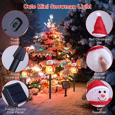 Solar Snowman Christmas Garden Stake Light, IP55 Waterproof Outdoor LED Decoration