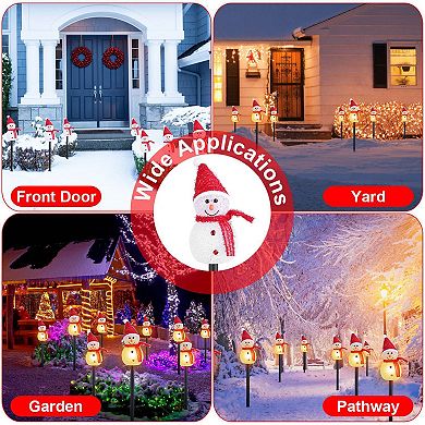 Solar Snowman Christmas Garden Stake Light, IP55 Waterproof Outdoor LED Decoration
