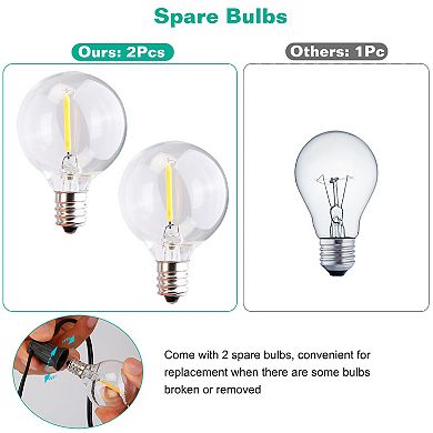 25FT Globe String Lights 25 Bulbs, Decorative Fairy Lights for Outdoor & Indoor Party Decor