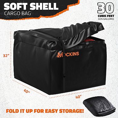 Mockins 40"x40"x6" Square Trailer Hitch Rack with 30 Cu.Ft. Square Cargo Bag and Cargo Carrier