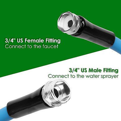 25/50FT 5/8" Heavy Duty PVC Garden Hose, Flexible, Leak-Resistant, 500PSI