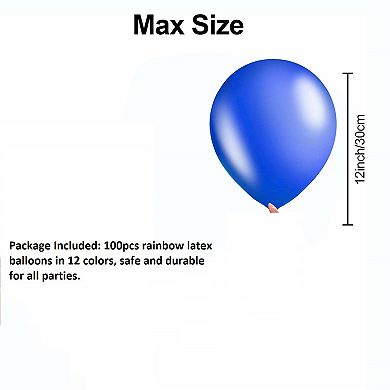 Assorted Latex Balloons 100 pcs 12” for Birthday, Wedding & Holiday Party Decorations