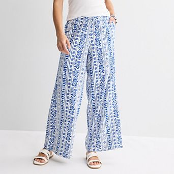 Petite Sonoma Goods For Life® Mid Rise Linen Blend Pants