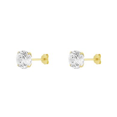 PRIMROSE Round Cubic Zirconia Stud Earrings