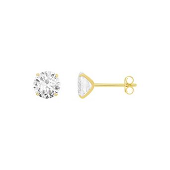 PRIMROSE Round Cubic Zirconia Stud Earrings