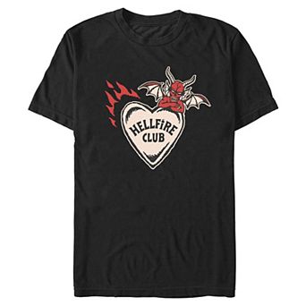 Men's Stranger Things Hellfire Valentine's Club Graphic Tee