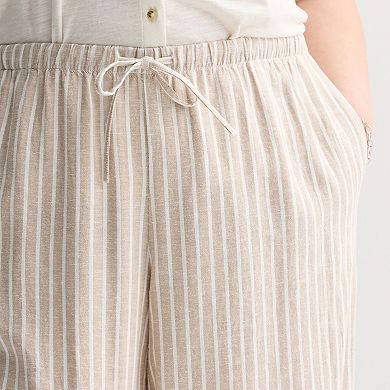 Plus Size Sonoma Goods For Life Mid Rise Linen Blend Pants