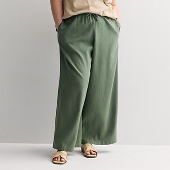 Plus Size Sonoma Goods For Life® Mid Rise Linen Blend Pants
