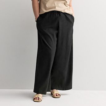 Plus Size Sonoma Goods For Life® Mid Rise Linen Blend Pants