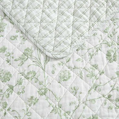 Laura Ashley Aria Sage Quilt Set with Shams