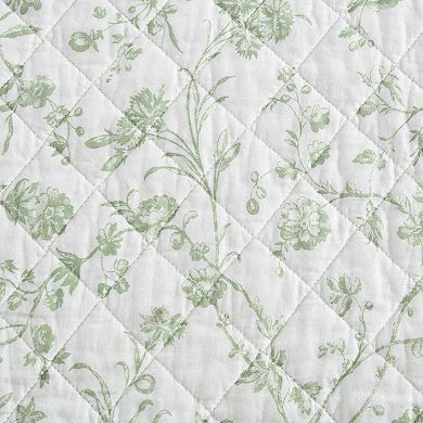 Laura Ashley Aria Sage Quilt Set with Shams