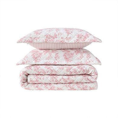 Laura Ashley Bouquet Toile Reversible Quilt Set