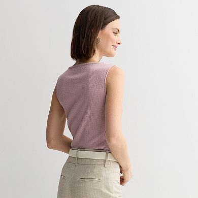 Women's Nine West Texture Button Front Cardi Tank