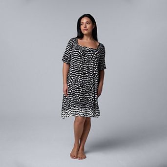 Plus Size Simply Vera Vera Wang Cozy Short Sleeve Sleepshirt